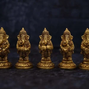 Brass Ganesha Music Set