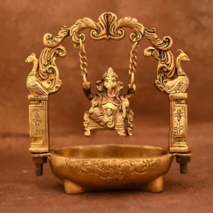 Brass Jhula Ganesha Urli