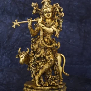 Brass Cow Krishna