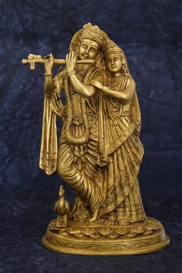 Brass Radha and Krishna