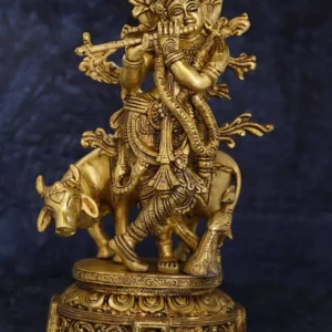 Brass Cow Krishna