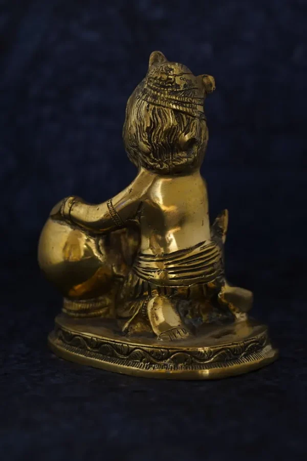 Brass Butter Krishna - Image 2