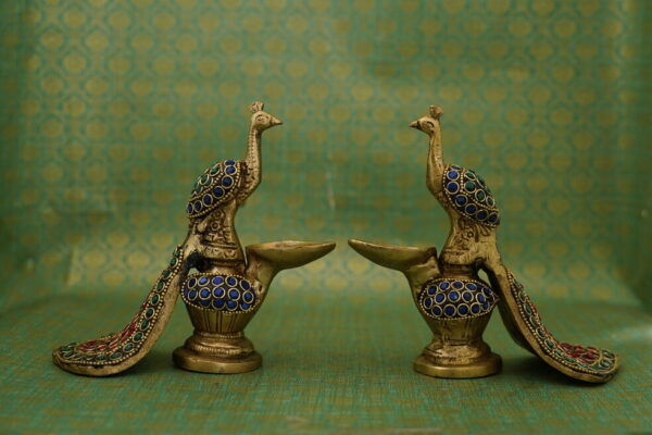 Brass Peacock Lamp