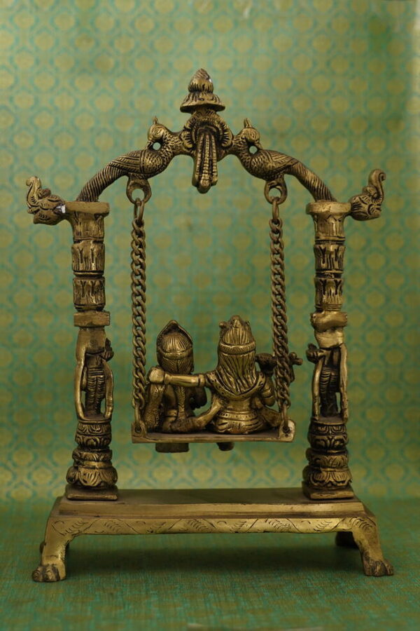 Brass Jhula Radha Krishna - Image 2